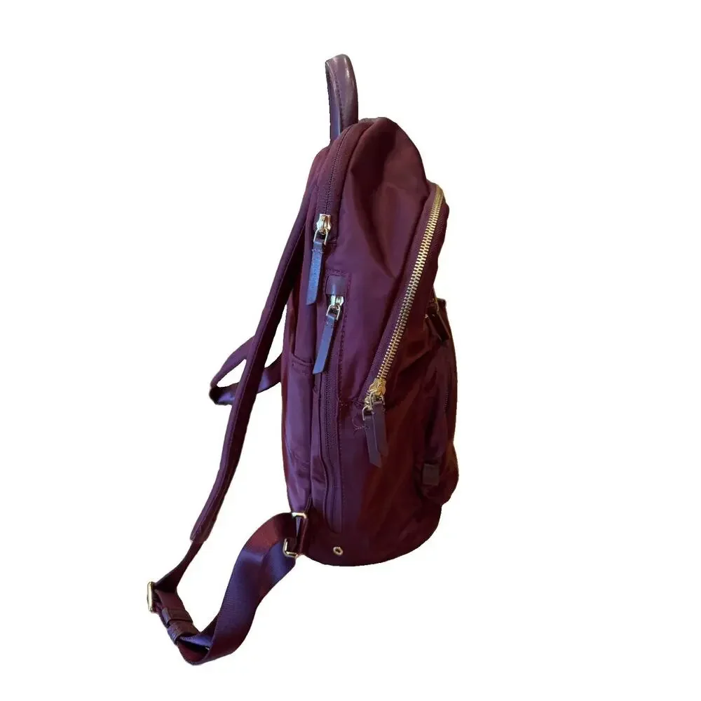 TUMI Voyageur Hilden Backpack Burgundy Laptop Bag Excellent Condition